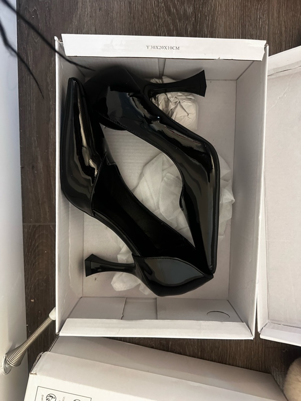 Black Patent Pointed-Toe Heels for Women